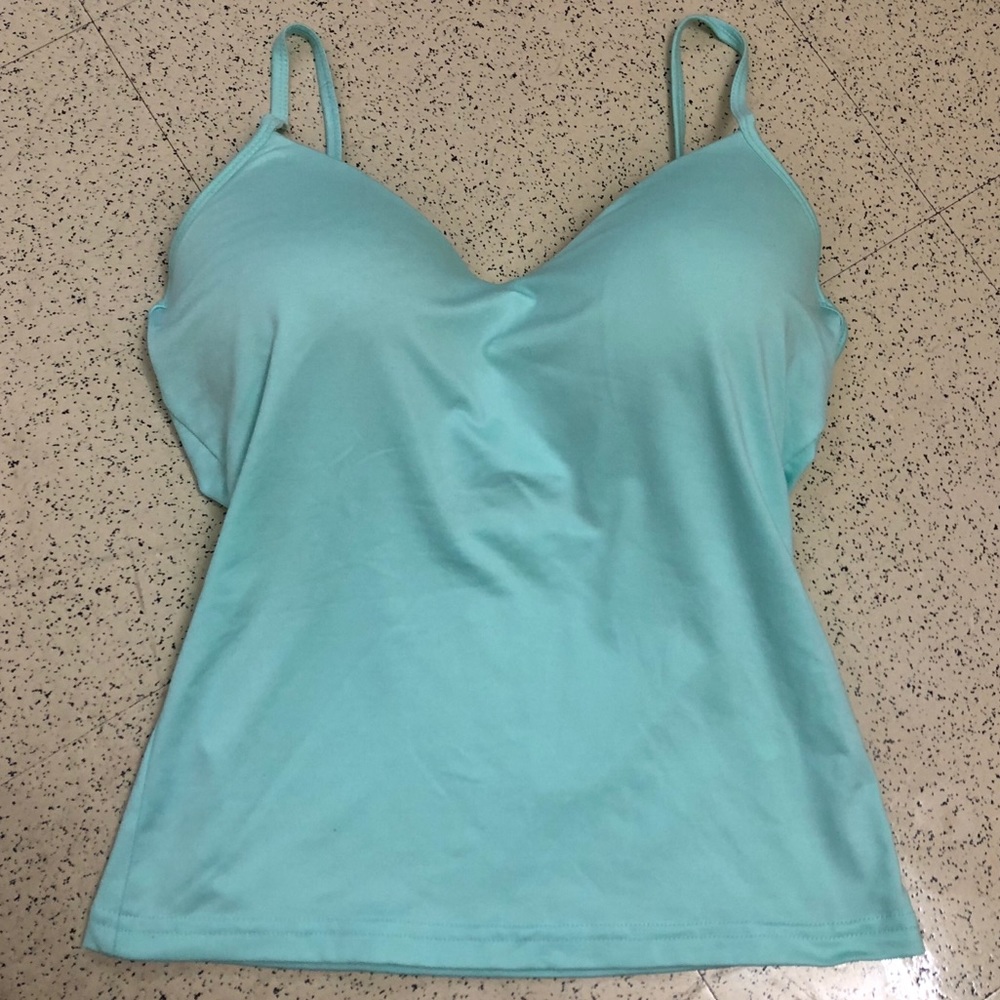 Energie teal nylon body-con tank top